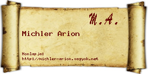 Michler Arion névjegykártya
